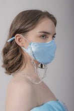 Load image into Gallery viewer, Icy Blue Mulberry Silk Mask
