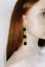 将图片加载到图库查看器，Green Chalcedony and Glass Crystal dangling earrings from Dream Garden series

