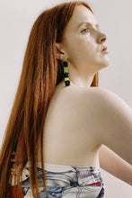 Load image into Gallery viewer, Green Chalcedony and Glass Crystal dangling earrings from Dream Garden series
