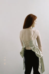 Leah Lace-up Backless Top from Dream Garden
